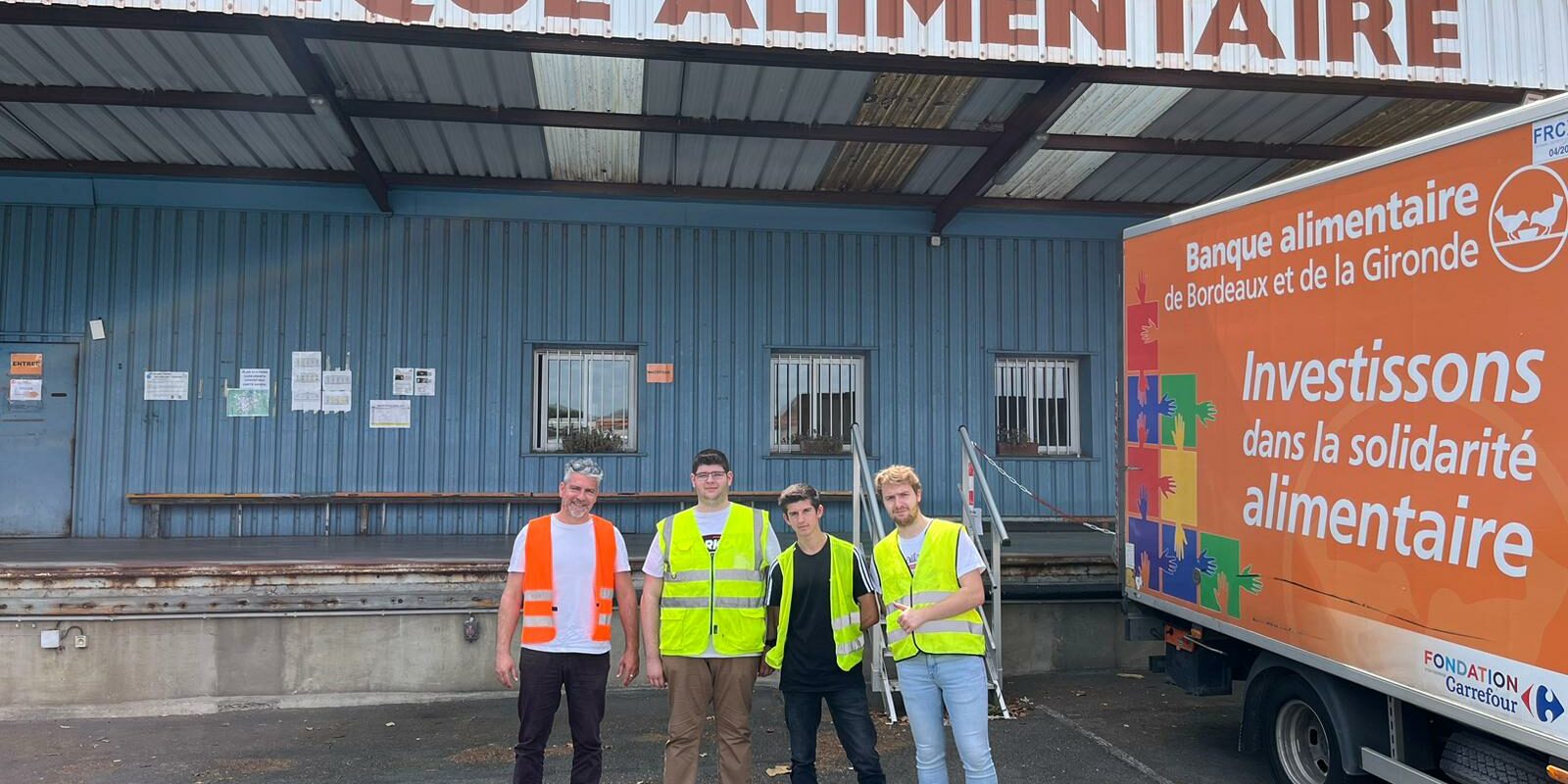 Partenariat Banque alimentaire équipe transport lycée léonard de vinci Blanquefort