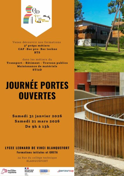 portes ouvertes 2026 lycee leonard de vinci blanquefort